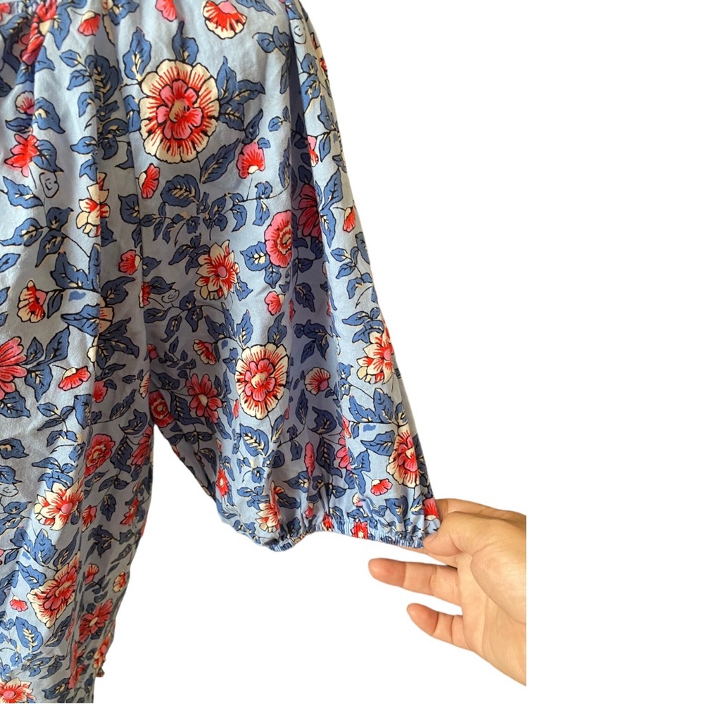 LOFT Blue Floral Blouse - Picture 3 of 7